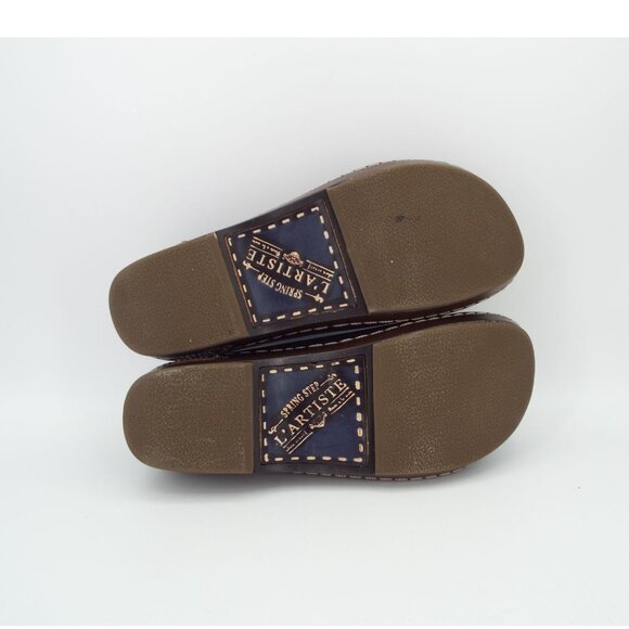 Spring Step L'Artiste Burbank Blue Floral Leather Clogs Size 40 - Picture 8 of 10